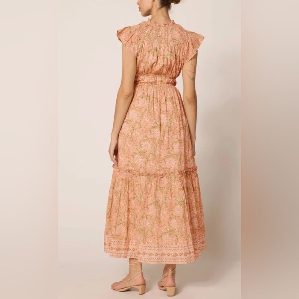 NWT CLEOBELLA Indira Ruffle Tiered Cotton Dress Blush Pink Small - Picture 9 of 9